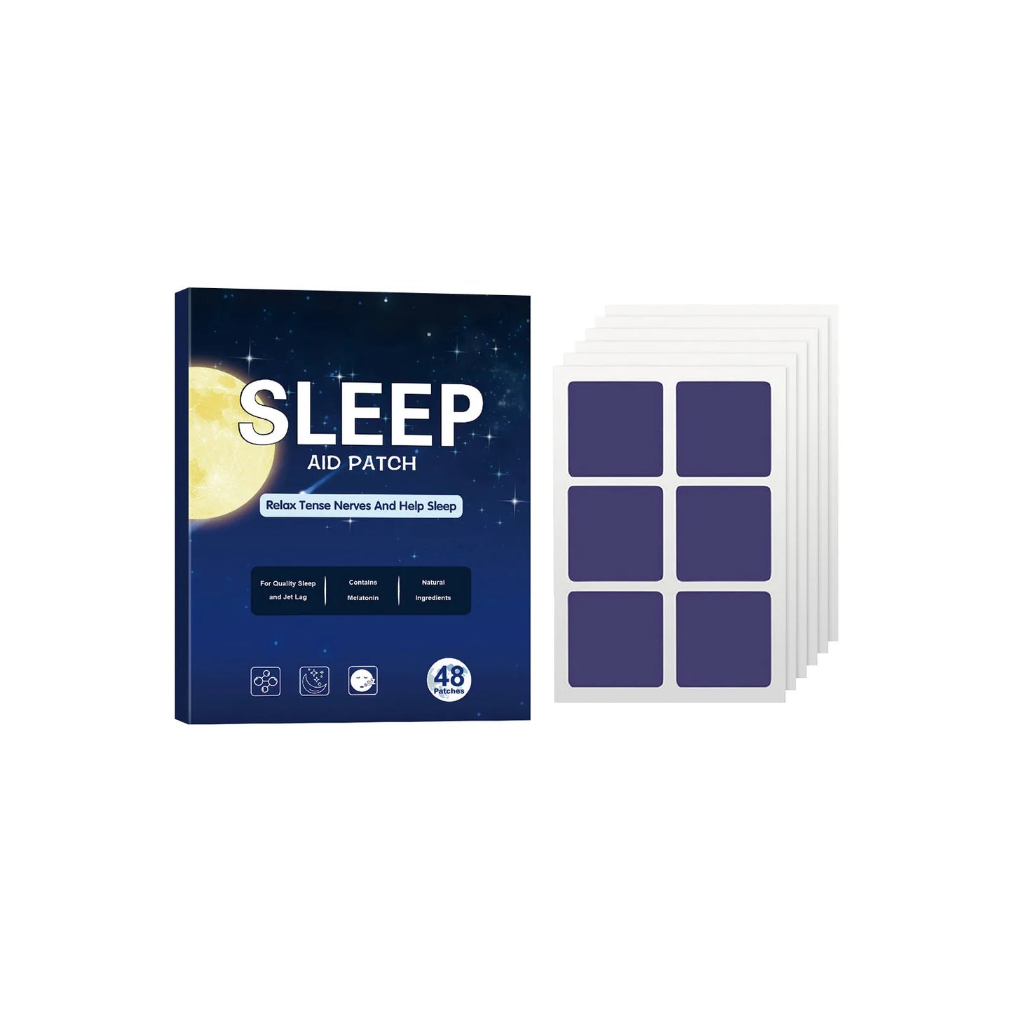 48pcs Sleep Aid Patch Relieve Stress Anxiety Treat Insomnia Sticker Fall Asleep Quickly Stickers Easy To Use Sleep Patch